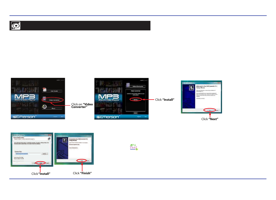 Converting videos | Emerson EMP413-4 User Manual | Page 16 / 29