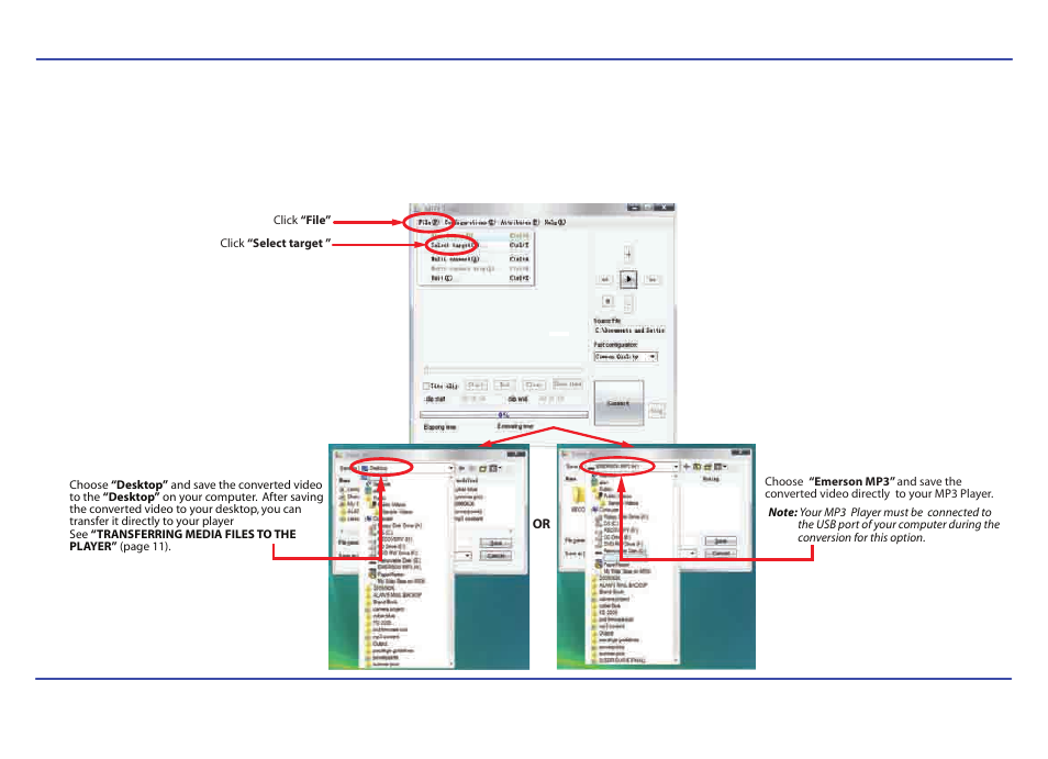 Converting videos | Emerson EMP413-4 User Manual | Page 18 / 29