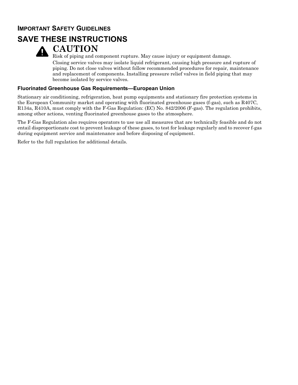 Important safety guidelines, Save these instructions, Caution | Emerson Liebert XDCF User Manual | Page 2 / 28