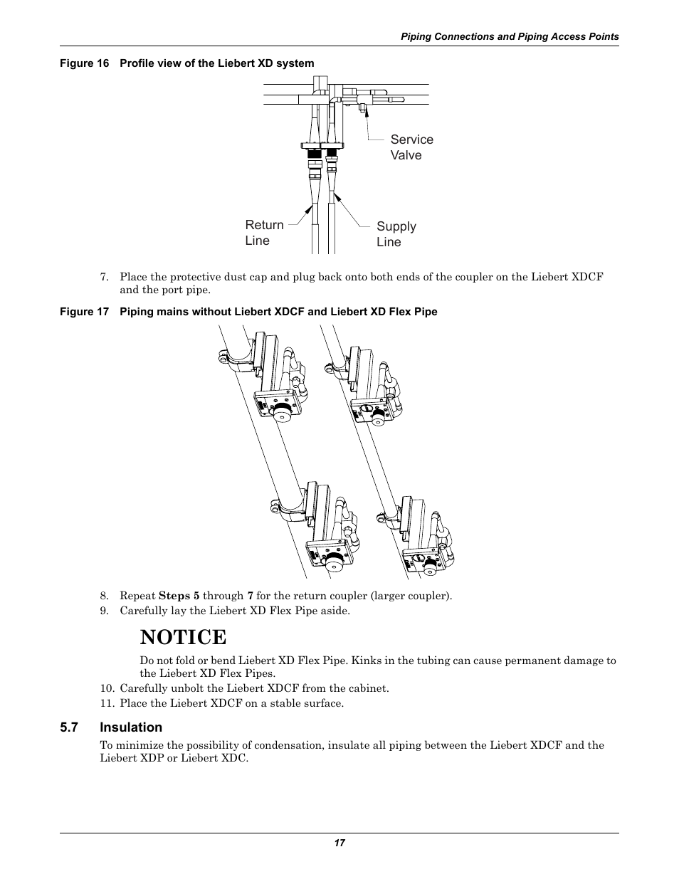 Figure 16 profile view of the liebert xd system, 7 insulation, Insulation | Notice | Emerson Liebert XDCF User Manual | Page 21 / 28