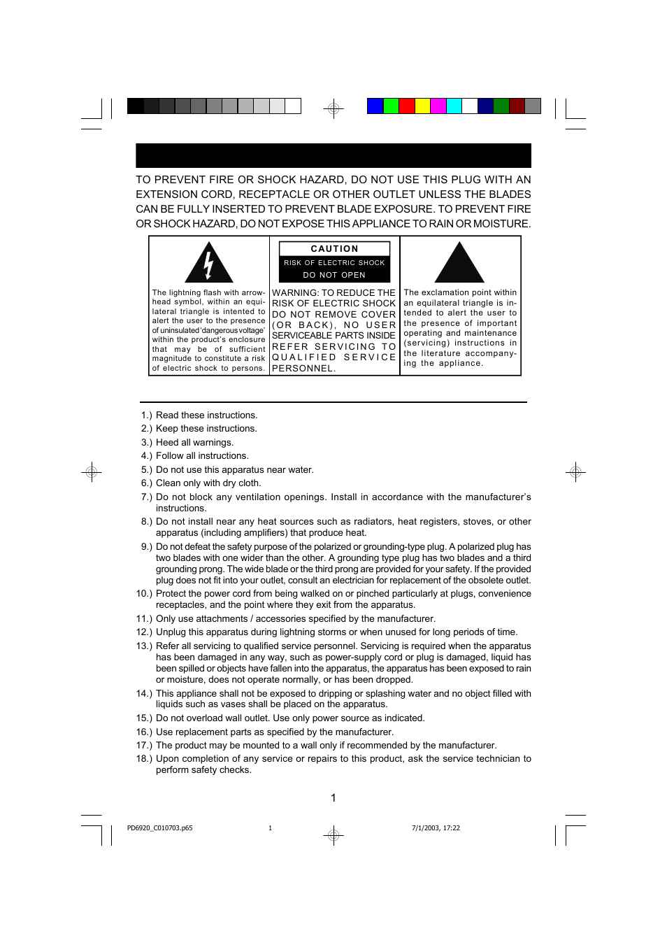 Important safety instructions | Emerson Radio SB261 User Manual | Page 2 / 16