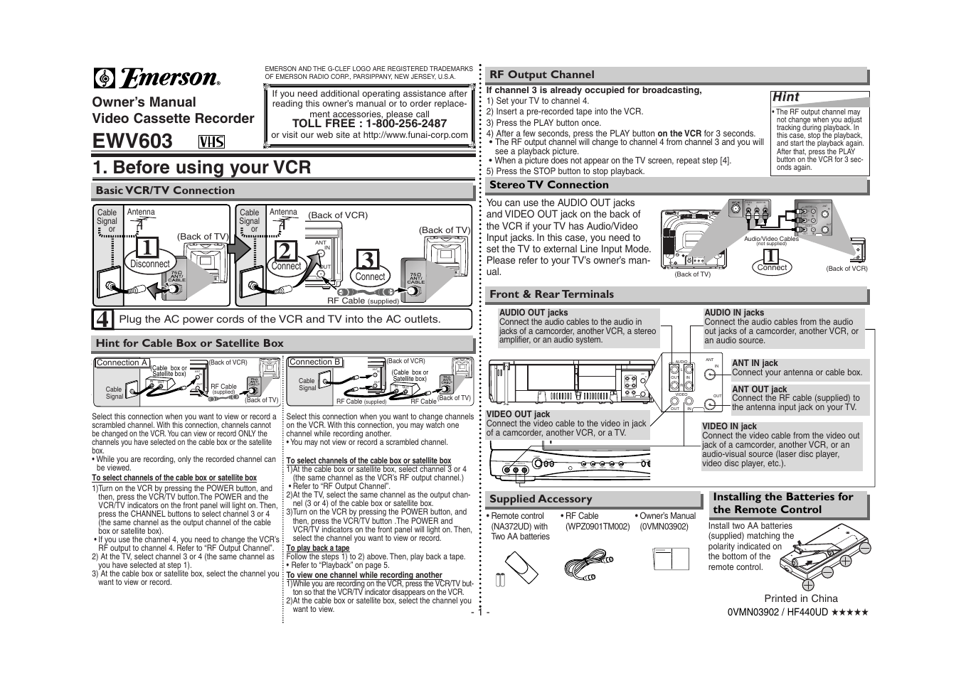 Emerson EWV603 User Manual | 8 pages