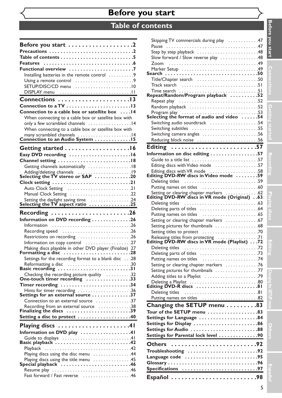 Emerson EWR10D4 User Manual | Page 5 / 100