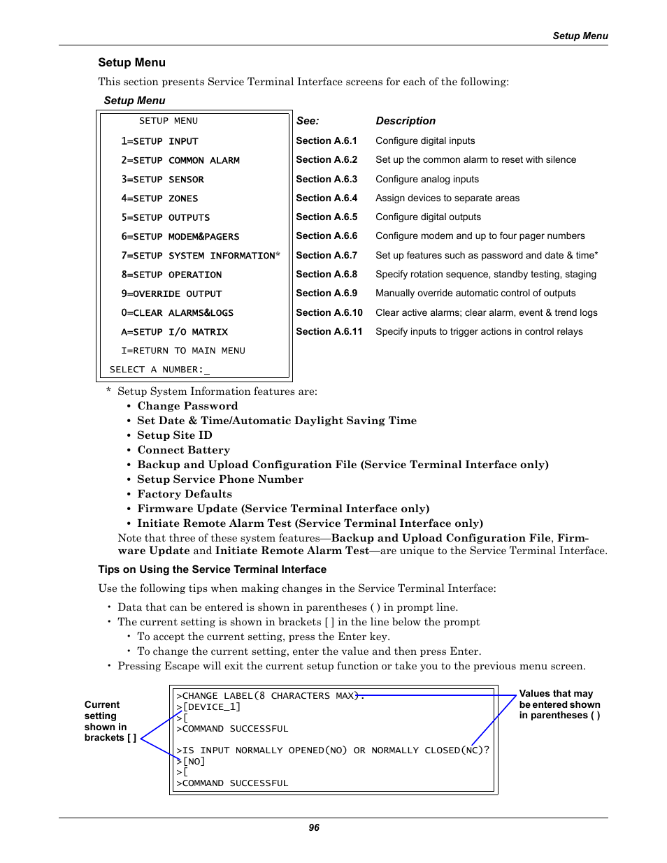 Setup menu | Emerson Autochangeover Controllers AC8 User Manual | Page 104 / 128