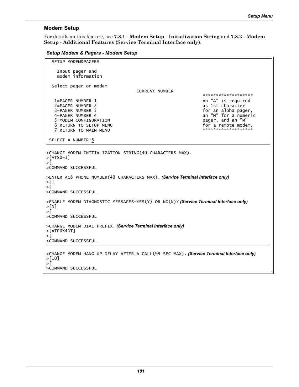 Modem setup | Emerson Autochangeover Controllers AC8 User Manual | Page 109 / 128