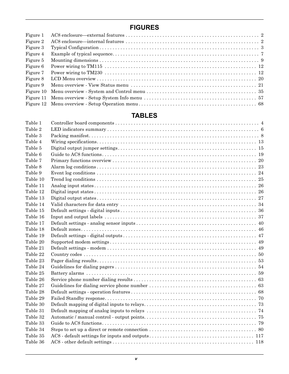 Figures, Tables | Emerson Autochangeover Controllers AC8 User Manual | Page 7 / 128