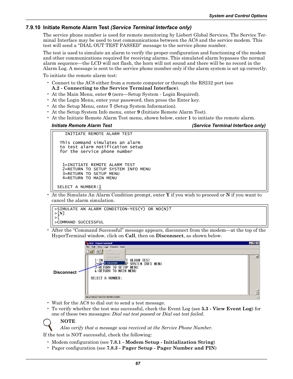 Initiate remote alarm test | Emerson Autochangeover Controllers AC8 User Manual | Page 75 / 128