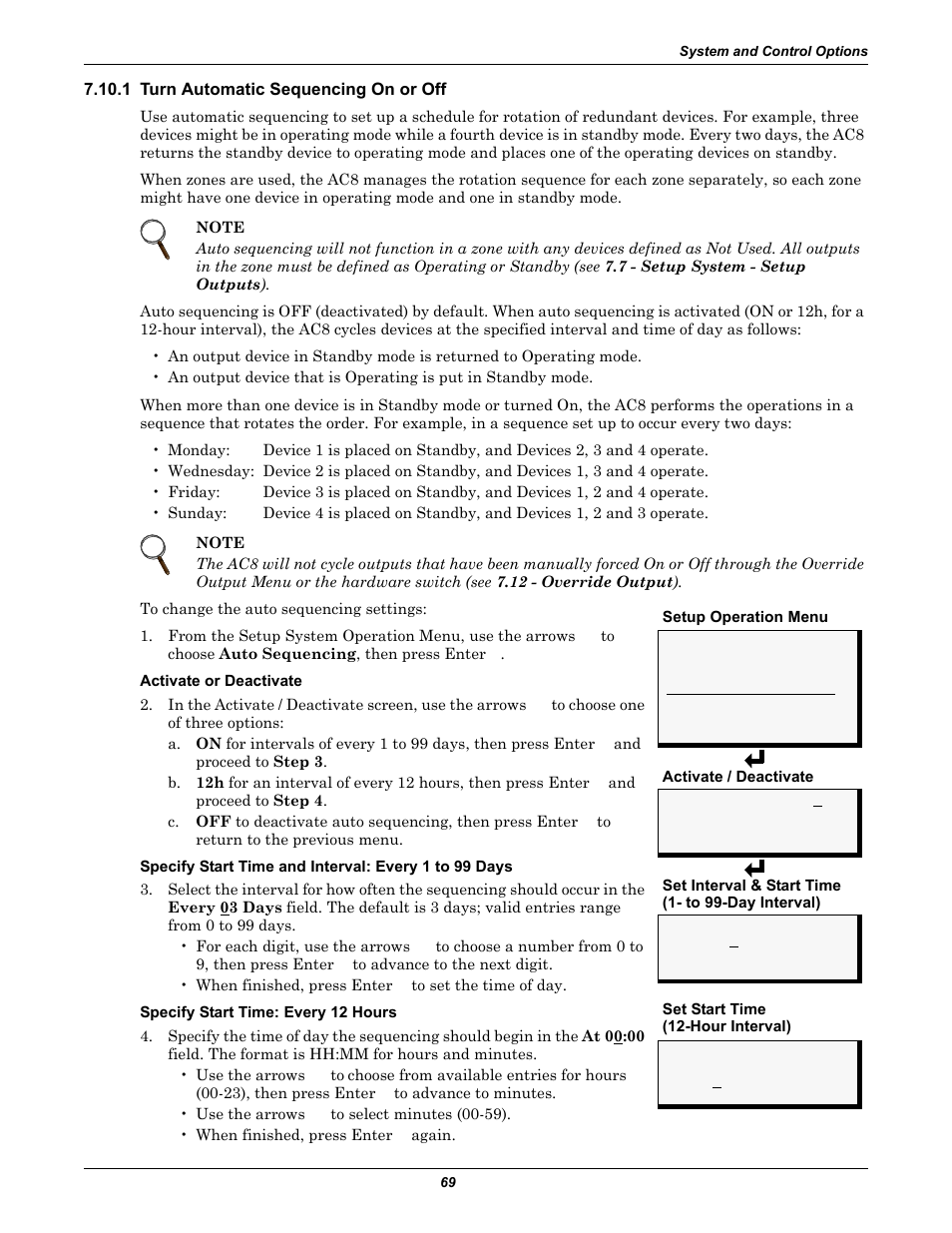 1 turn automatic sequencing on or off, 1 - turn automatic sequencing on or off | Emerson Autochangeover Controllers AC8 User Manual | Page 77 / 128