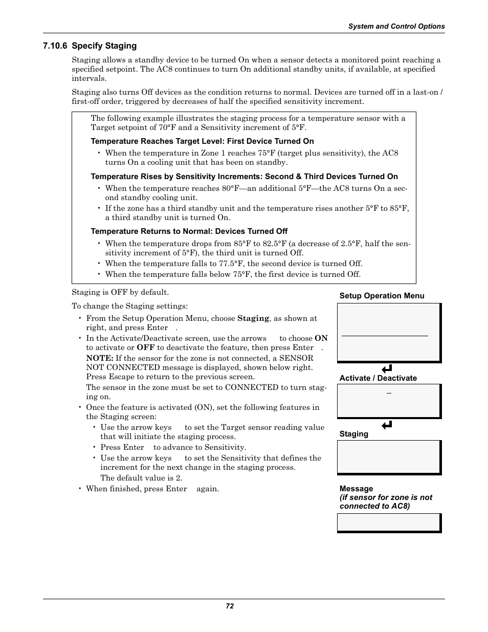 6 specify staging | Emerson Autochangeover Controllers AC8 User Manual | Page 80 / 128