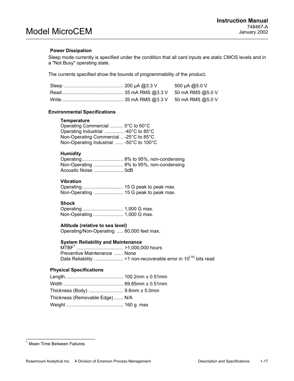 Model microcem | Emerson MicroCEM User Manual | Page 31 / 98