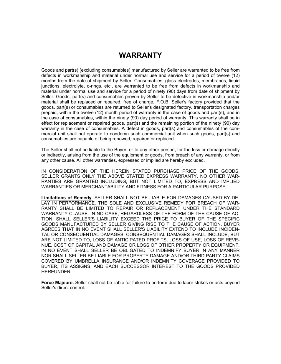 Warranty | Emerson MicroCEM User Manual | Page 97 / 98