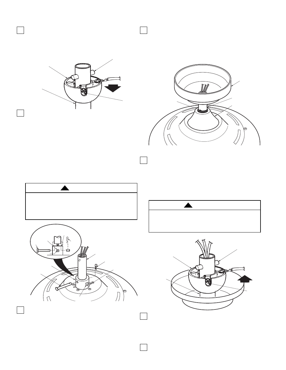 How to put your ceiling fan together, Warning | Emerson CF770BC01 User Manual | Page 4 / 8