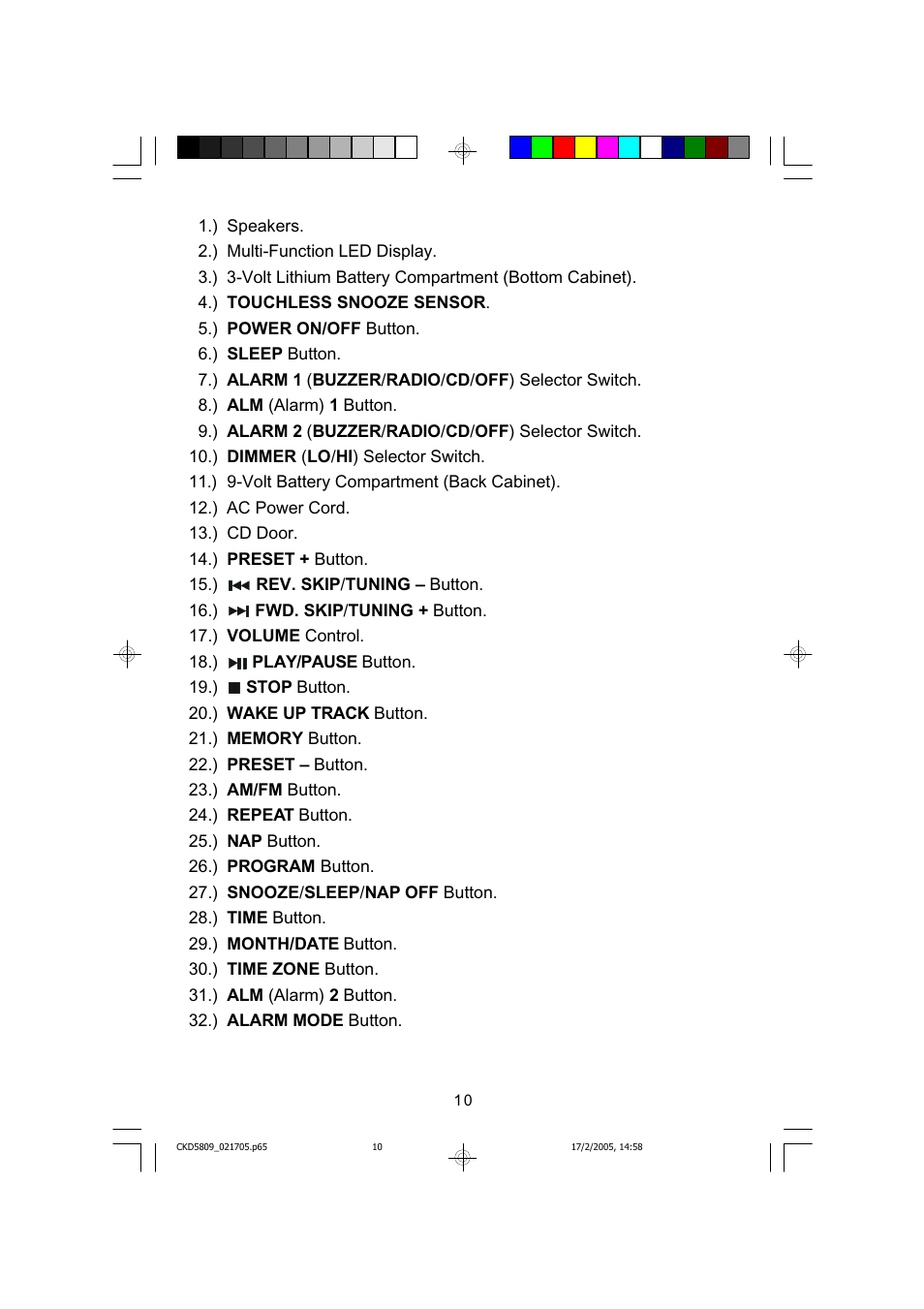 Emerson SMARTSET CKD5809C User Manual | Page 11 / 39