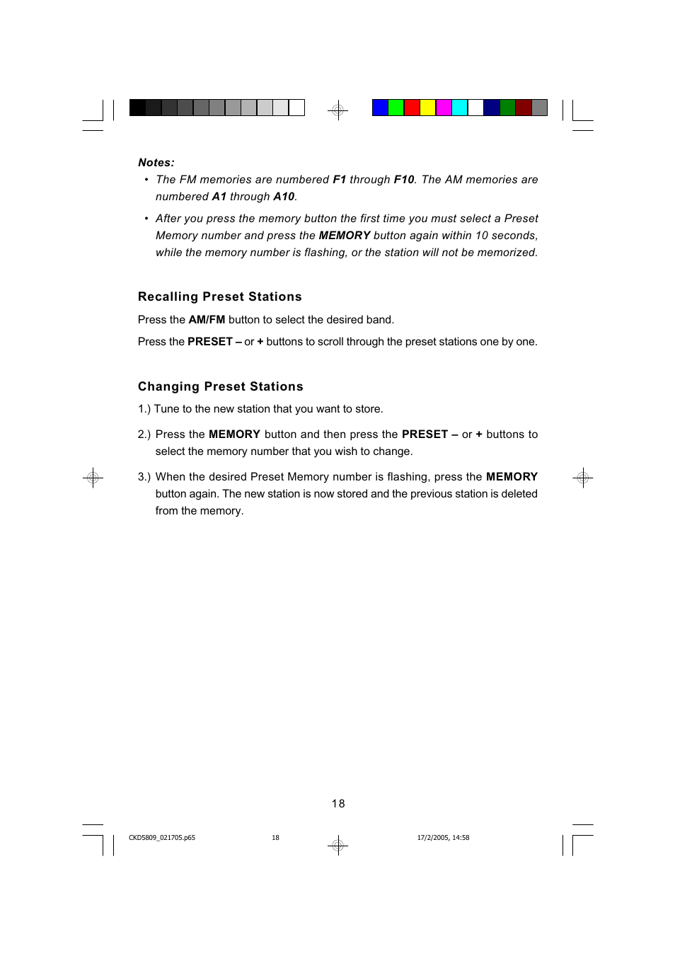 Emerson SMARTSET CKD5809C User Manual | Page 19 / 39
