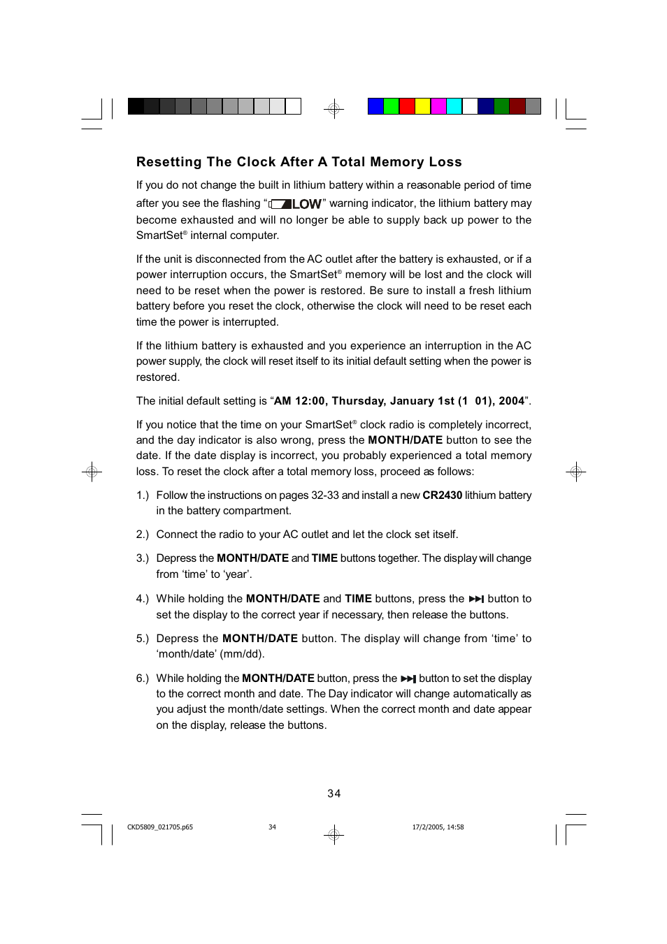 Emerson SMARTSET CKD5809C User Manual | Page 35 / 39