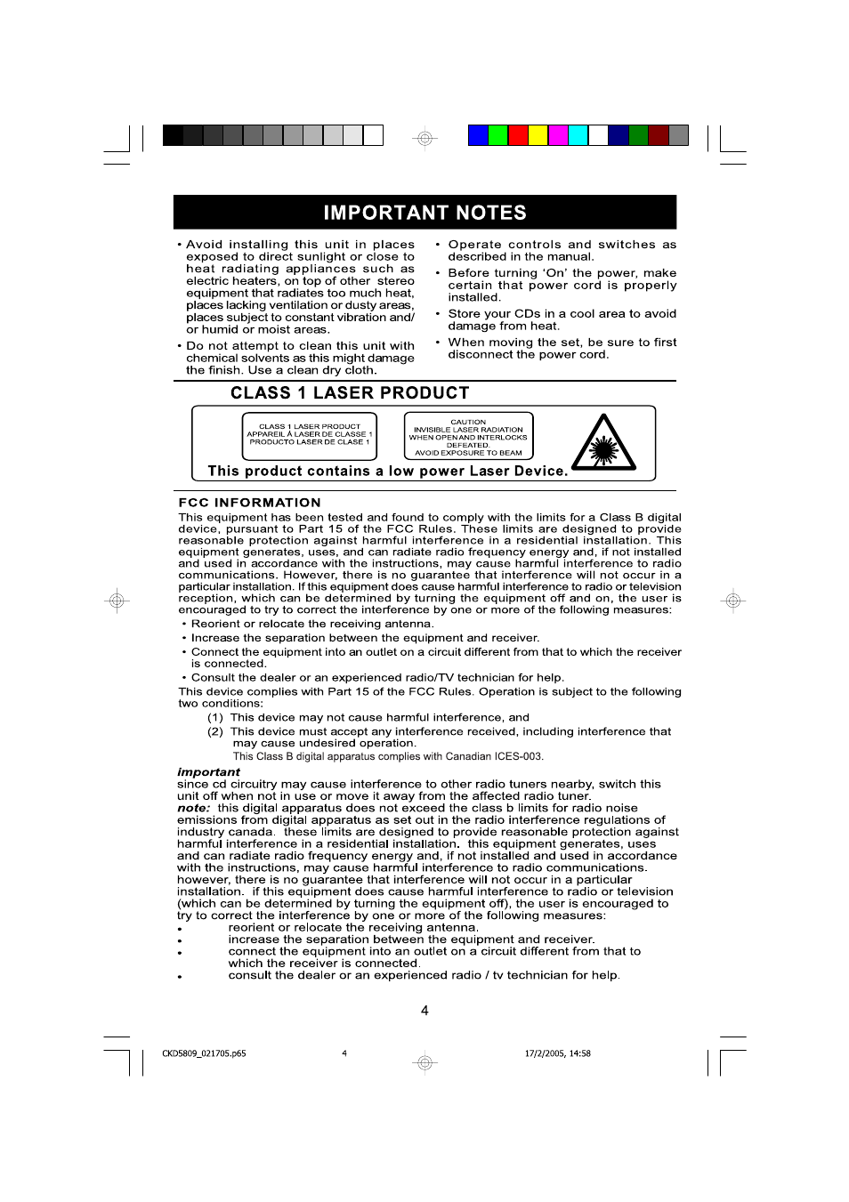 Emerson SMARTSET CKD5809C User Manual | Page 5 / 39