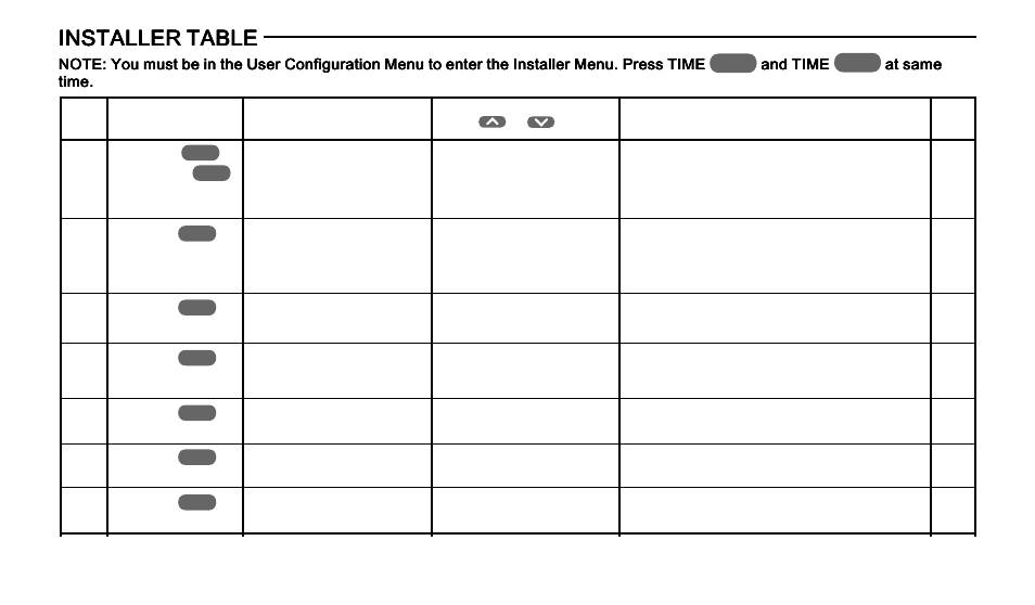 Installer table | Emerson 1F92 User Manual | Page 18 / 44