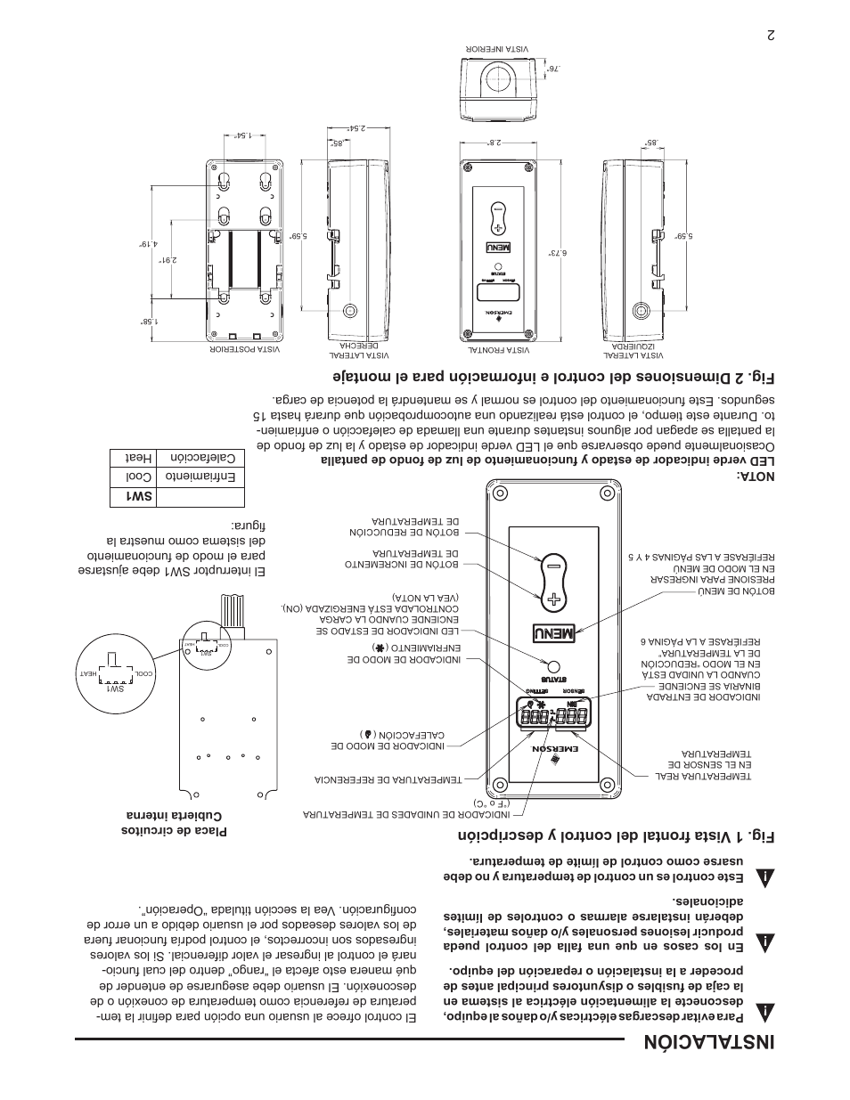 Instalación | Emerson 16E09-101 User Manual | Page 15 / 16