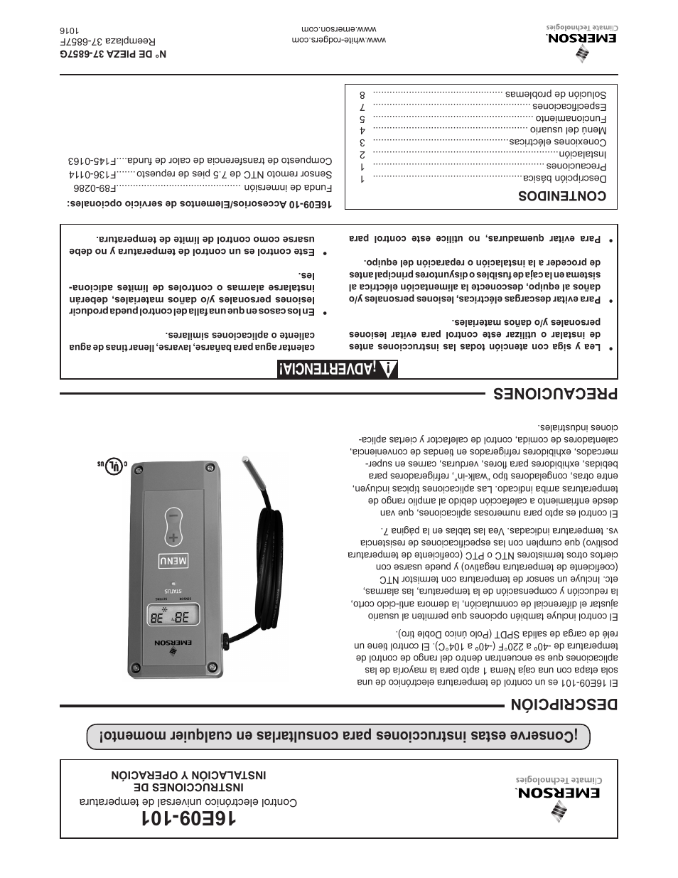 Emerson 16E09-101 User Manual | Page 16 / 16