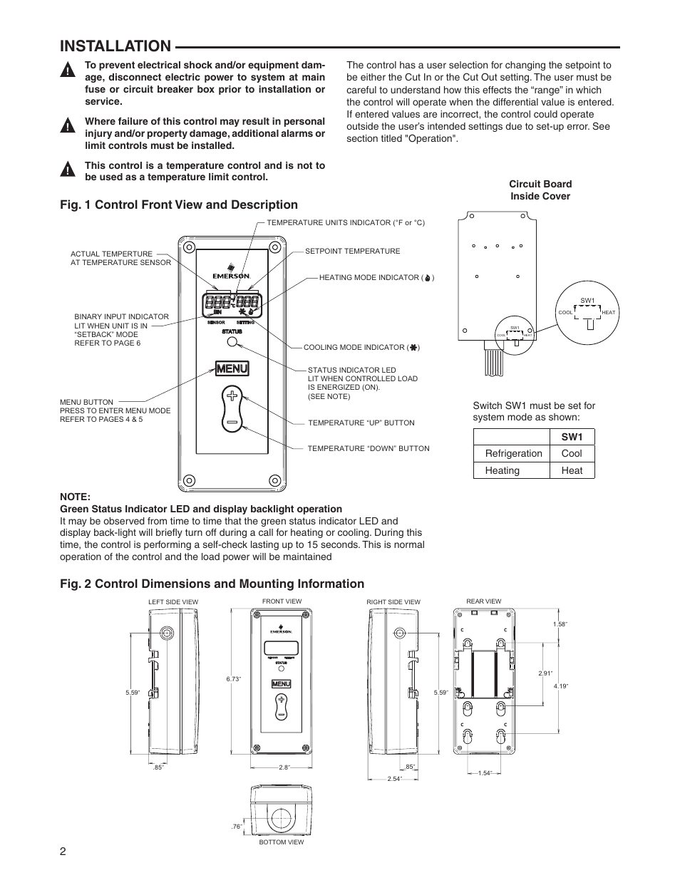 Installation | Emerson 16E09-101 User Manual | Page 2 / 16