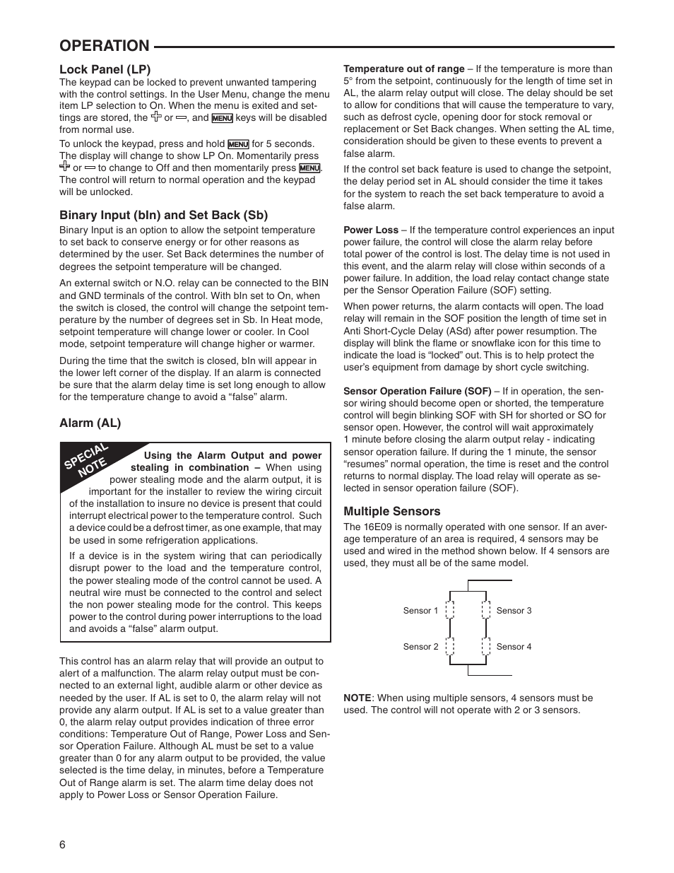 Operation | Emerson 16E09-101 User Manual | Page 6 / 16
