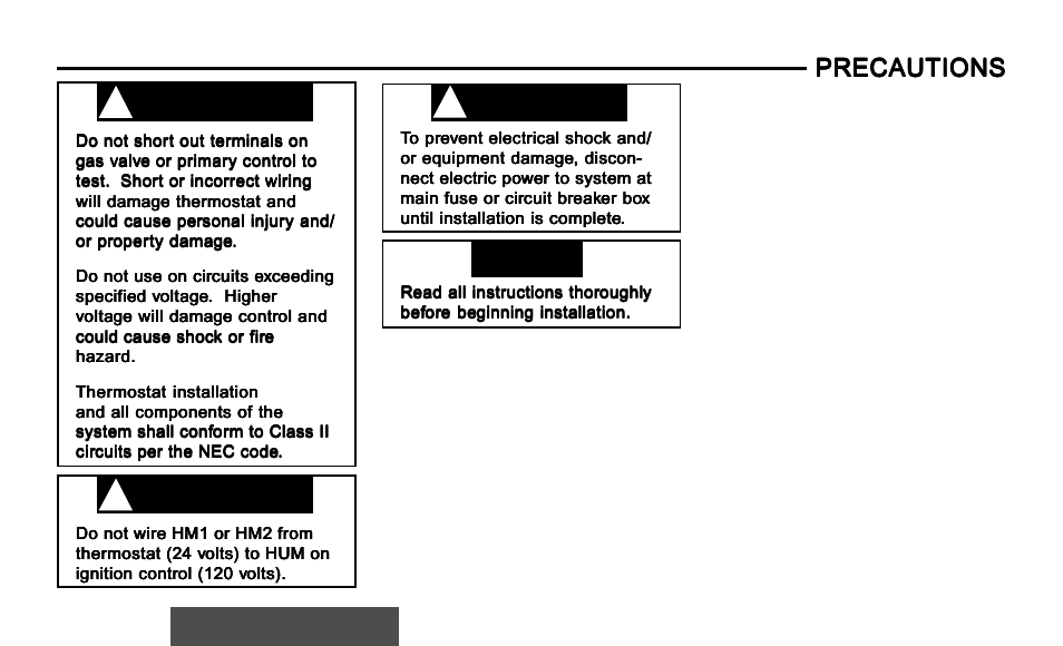 Warning, Caution ! warning, Precautions | Installation/configuration | Emerson 1F97-391 User Manual | Page 7 / 52