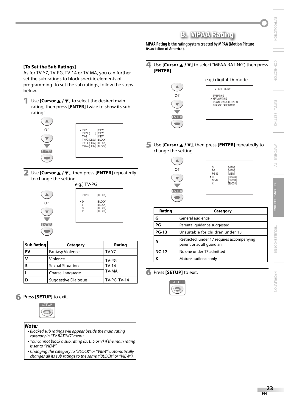 B. mpaa rating | Emerson LC195EM82 User Manual | Page 23 / 56