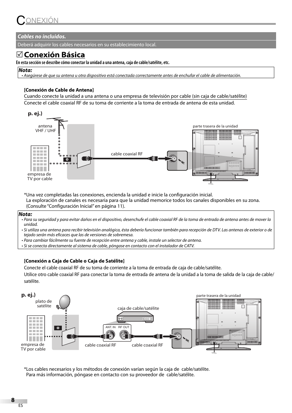 Onexión, Conexión básica | Emerson LC195EM82 User Manual | Page 36 / 56