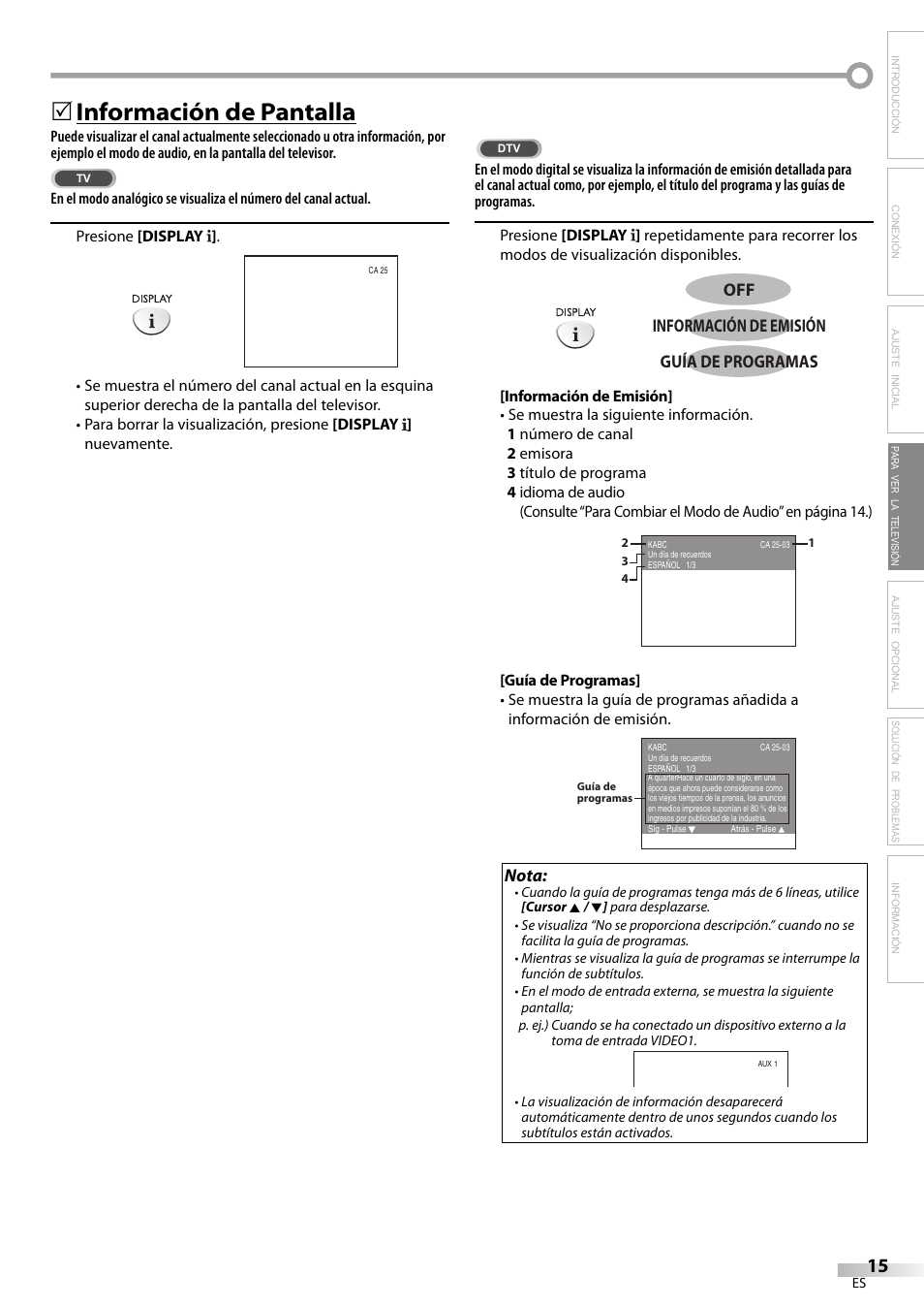 Información de pantalla | Emerson LC195EM82 User Manual | Page 43 / 56