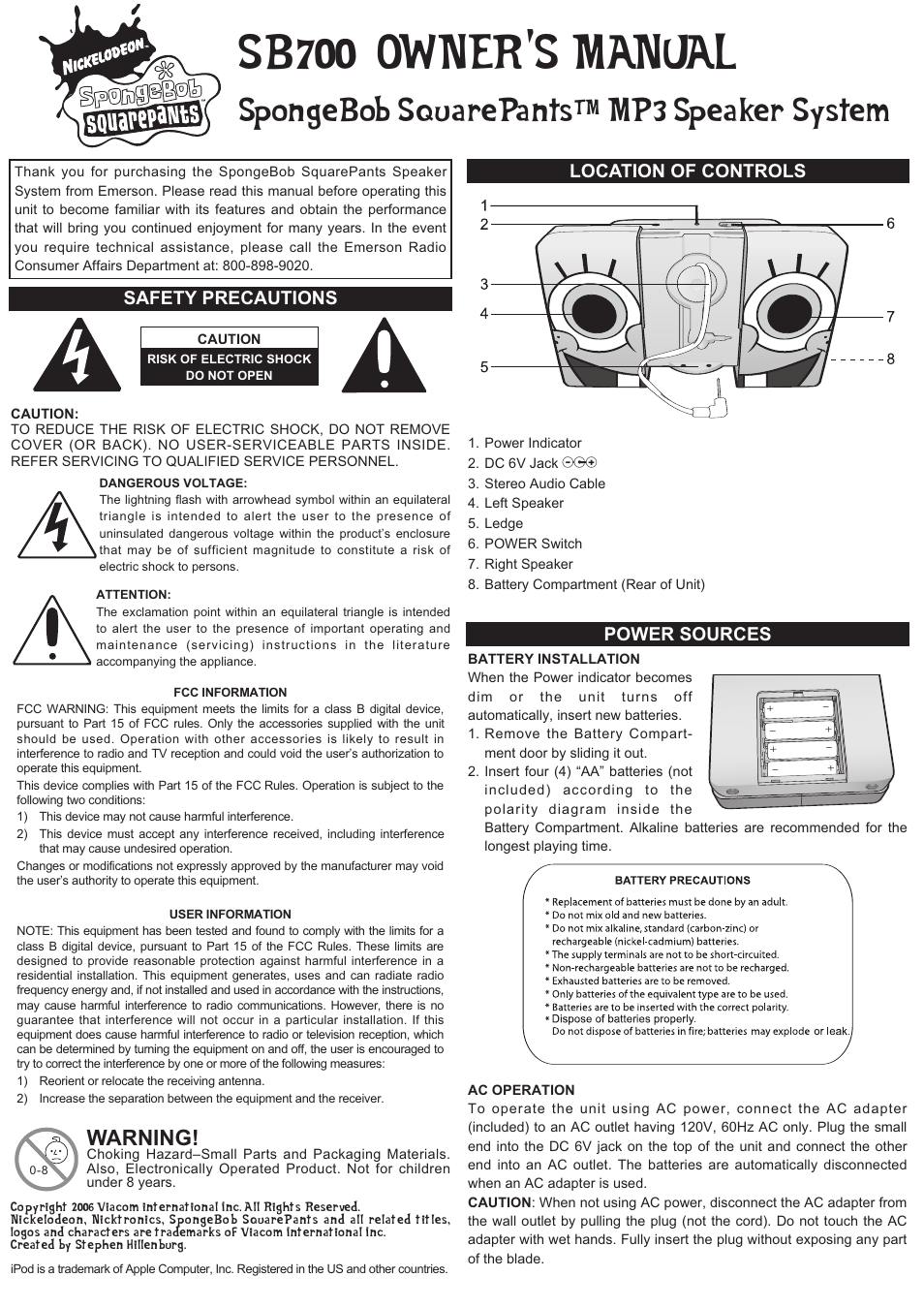 Emerson SB700 User Manual | 2 pages