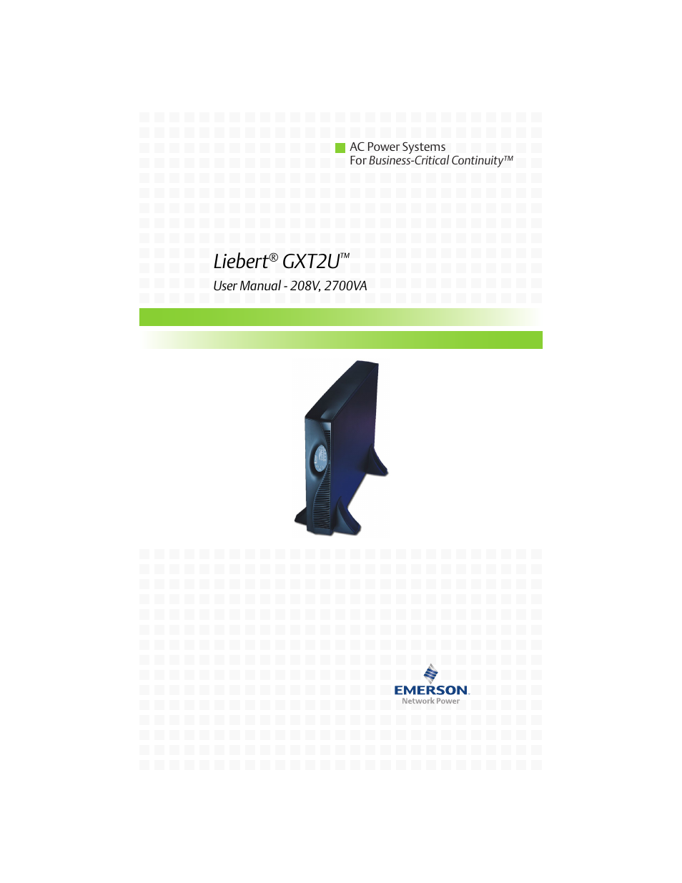 Emerson GXT2U User Manual | 40 pages