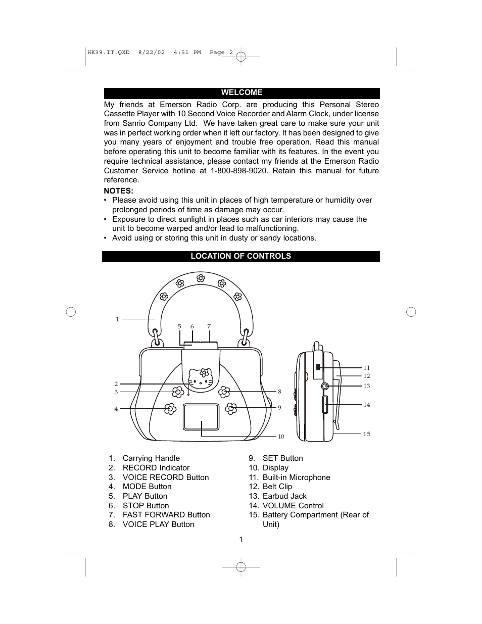 Emerson HK39 User Manual | Page 2 / 6