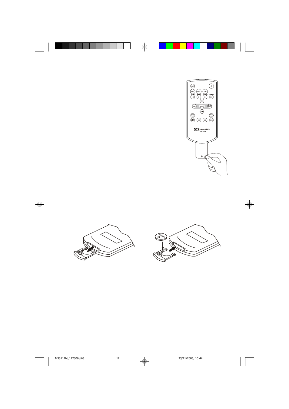 Remote control battery | Emerson Radio MS3111M User Manual | Page 18 / 47