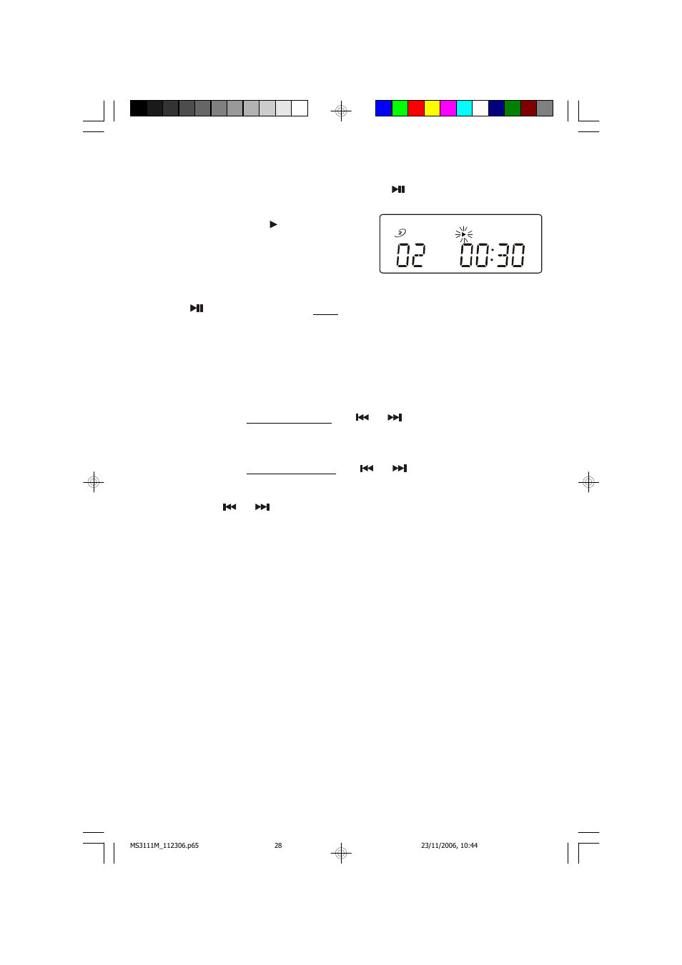 Pause control, Skip track and high speed music search | Emerson Radio MS3111M User Manual | Page 29 / 47