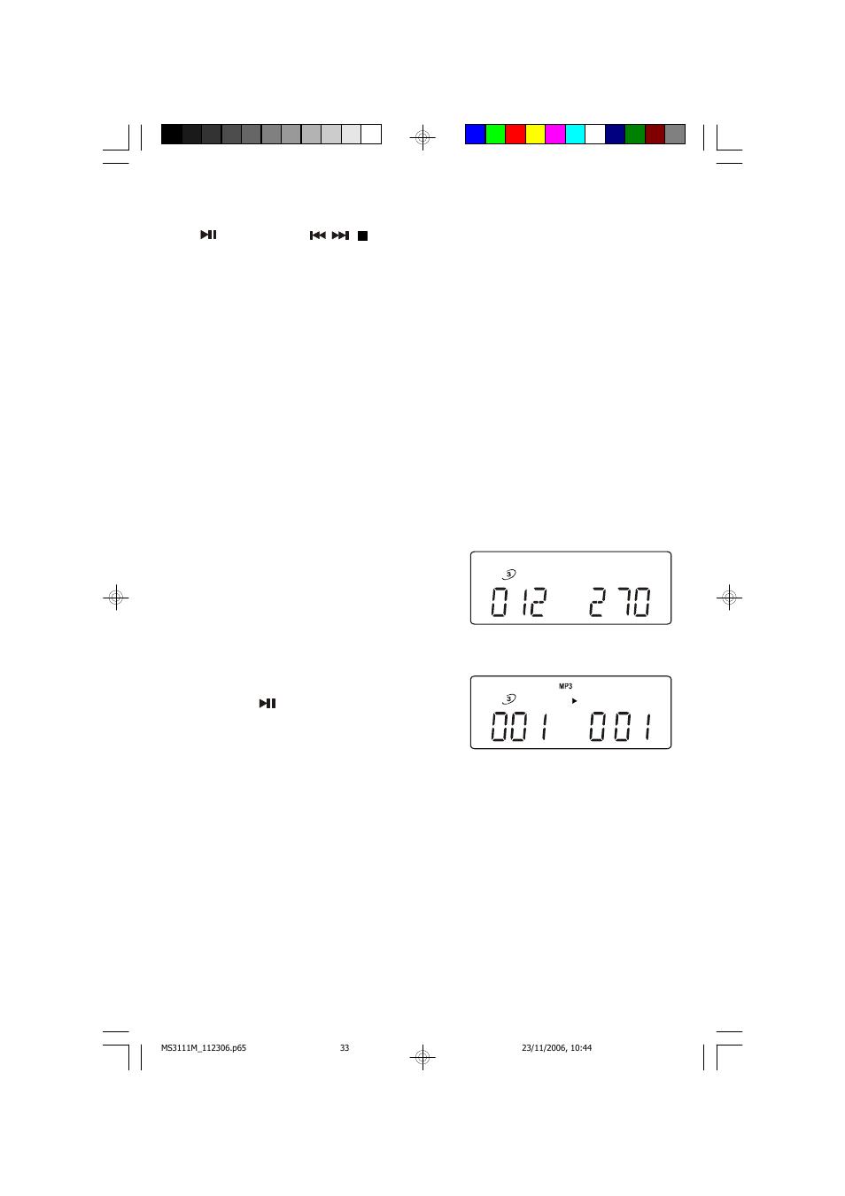 Mp3 / wma cd playback, Mp3 id3 support / information display | Emerson Radio MS3111M User Manual | Page 34 / 47