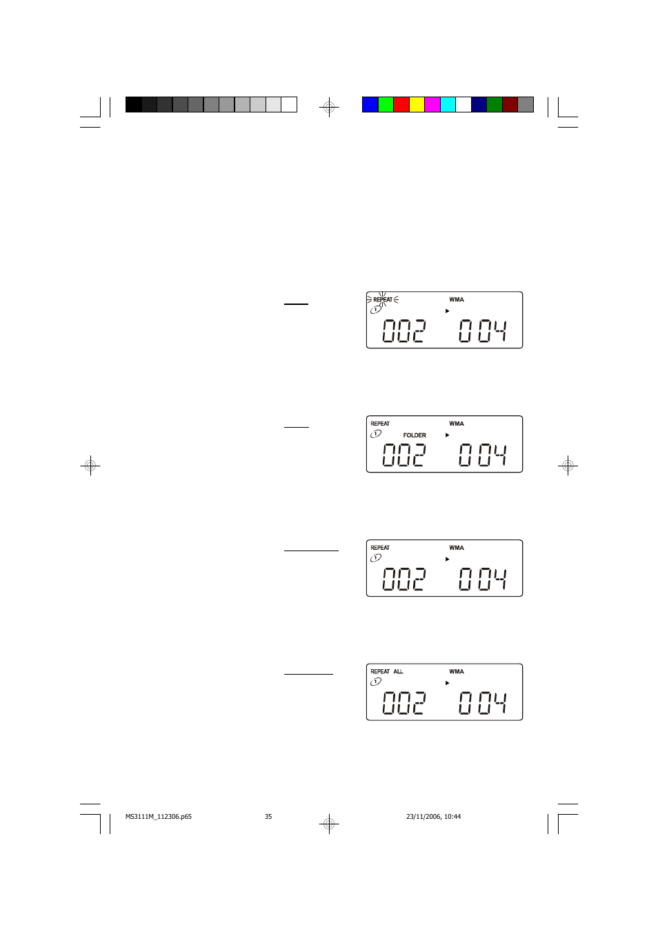 Mp3 / wma cd repeat playback | Emerson Radio MS3111M User Manual | Page 36 / 47