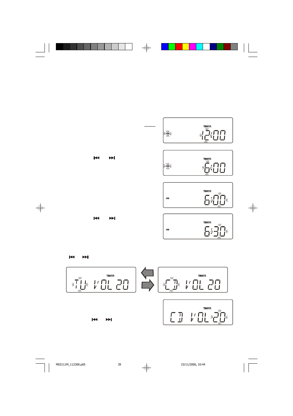 Special functions, Timer operation | Emerson Radio MS3111M User Manual | Page 40 / 47