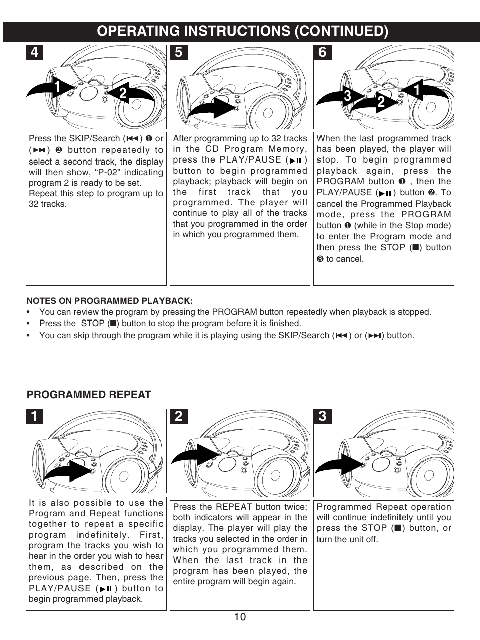 Operating instructions (continued) | Emerson Radio SB231 User Manual | Page 11 / 16