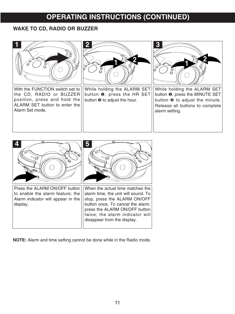 Operating instructions (continued) | Emerson Radio SB231 User Manual | Page 12 / 16