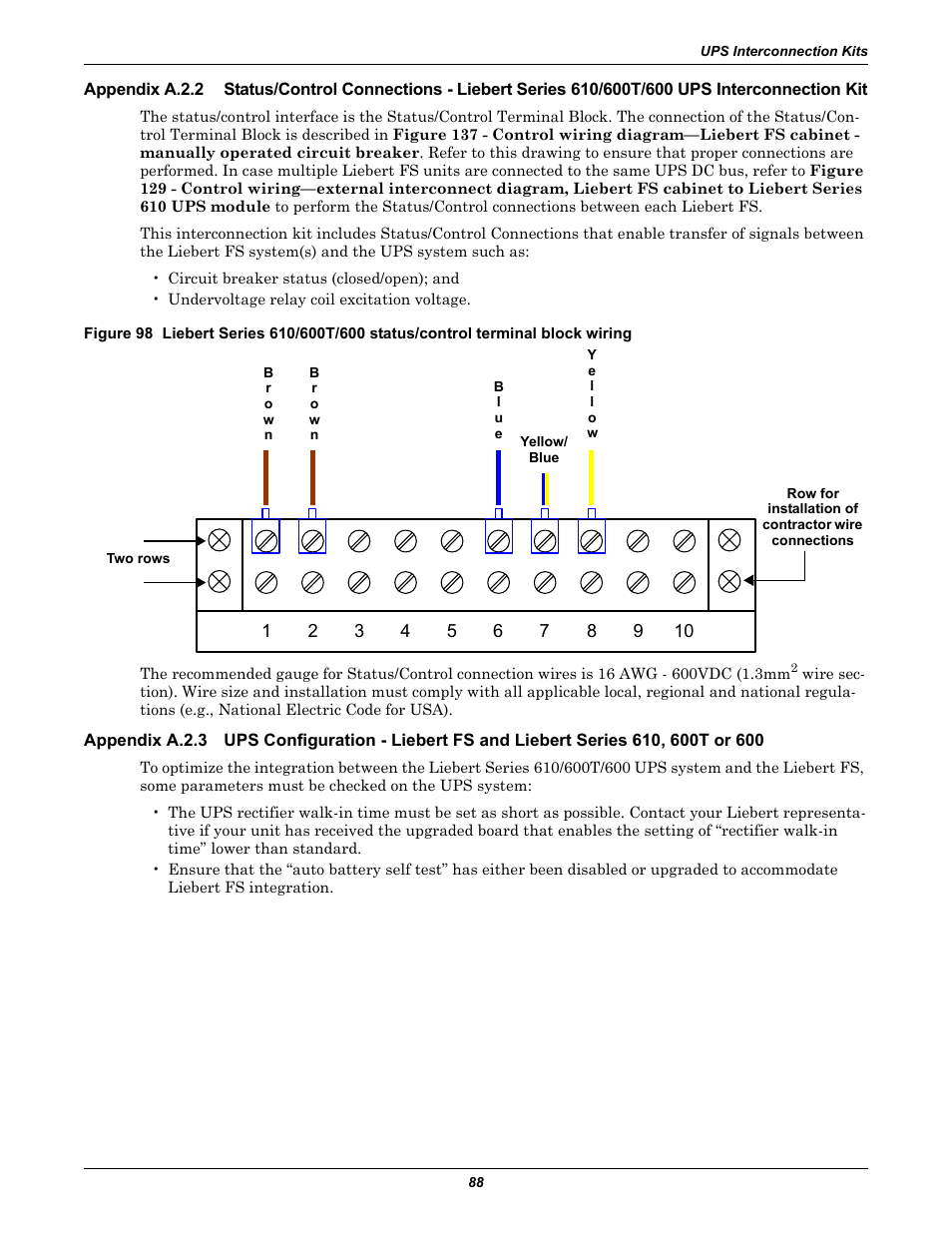 Appendix a.2.2, Interconnection kit, Appendix a.2.3 | Emerson Series 600T User Manual | Page 100 / 168