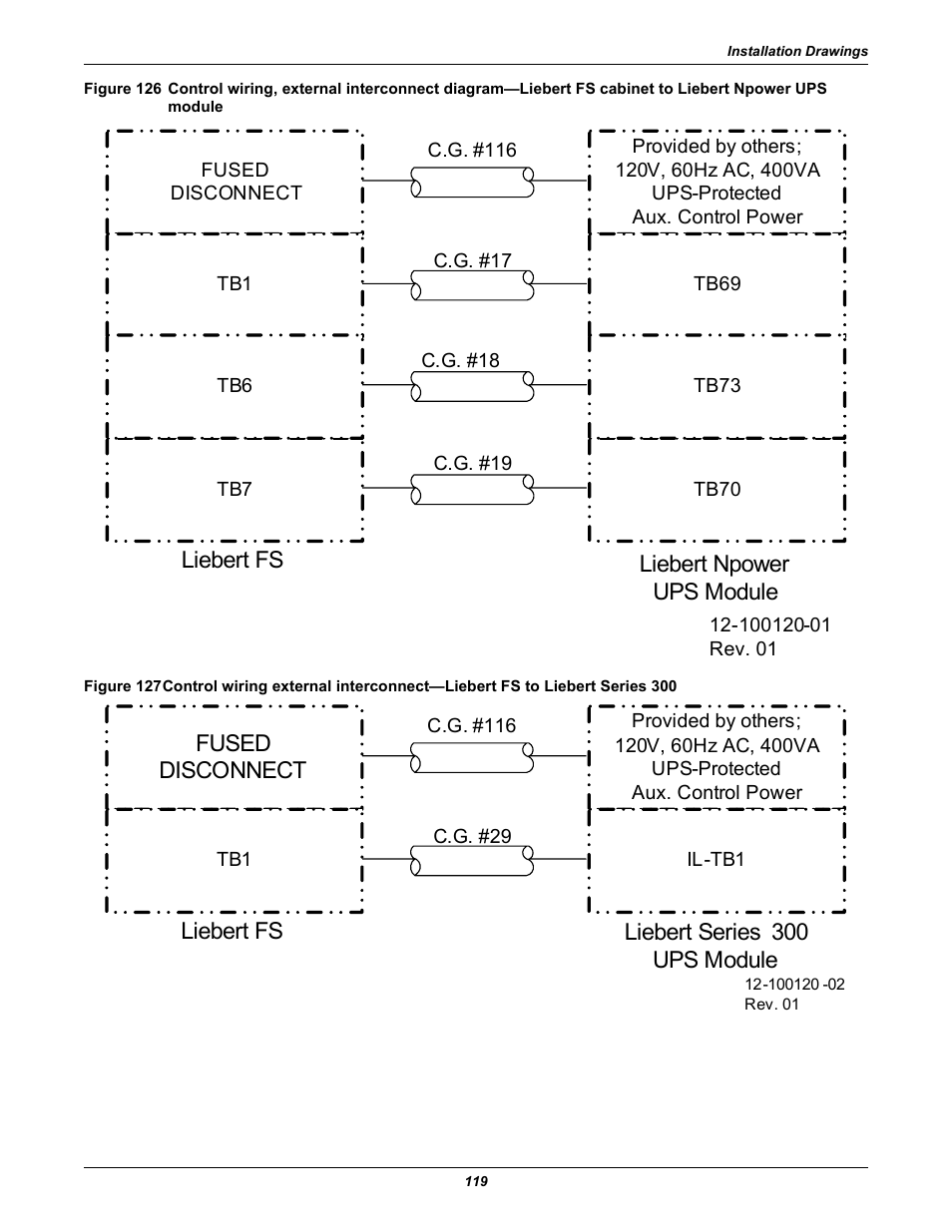 Ups module, Liebert fs liebert npower ups module, Liebert fs liebert series 300 ups module | Fused disconnect | Emerson Series 600T User Manual | Page 131 / 168