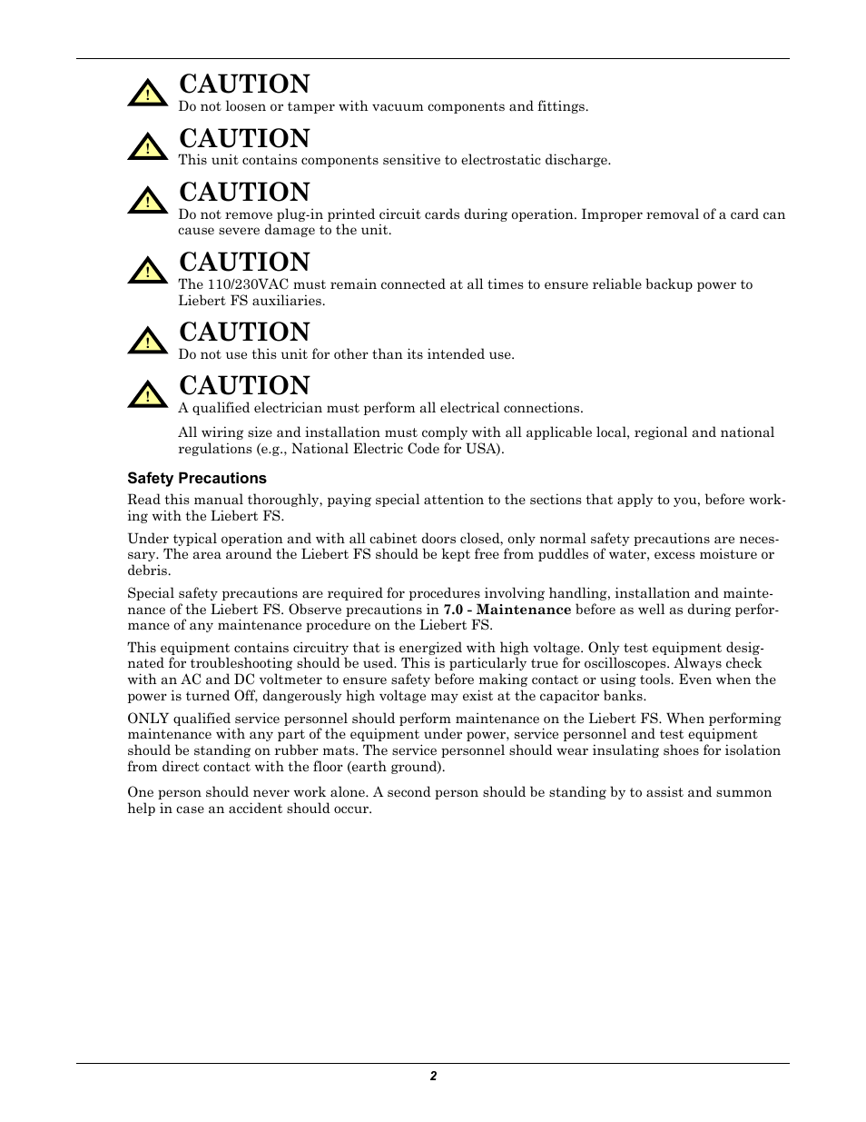 Safety precautions, Caution | Emerson Series 600T User Manual | Page 14 / 168