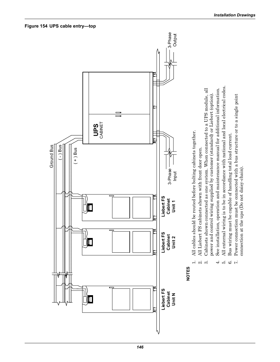 Figure 154 ups cable entry-top, Figure 154 ups cable entry—top, Up s | Emerson Series 600T User Manual | Page 158 / 168