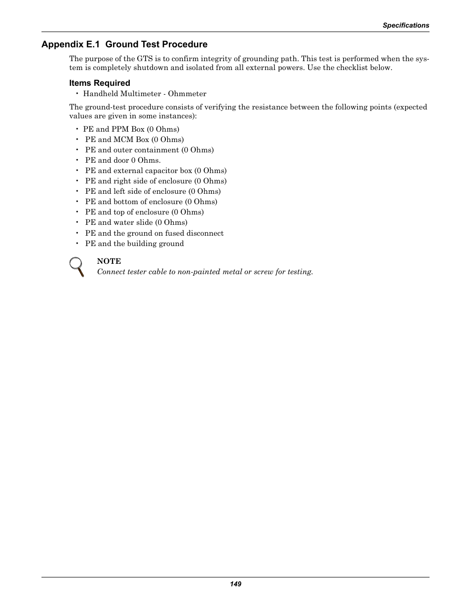 Appendix e.1 ground test procedure, Items required, Appendix e.1 | Ground test procedure | Emerson Series 600T User Manual | Page 161 / 168