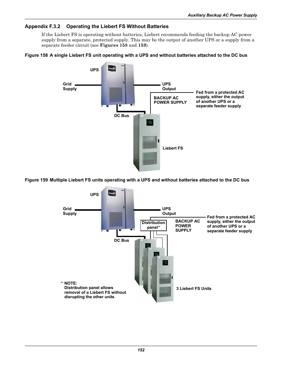 Appendix f.3.2, Operating the liebert fs without batteries, To the dc bus | Emerson Series 600T User Manual | Page 164 / 168