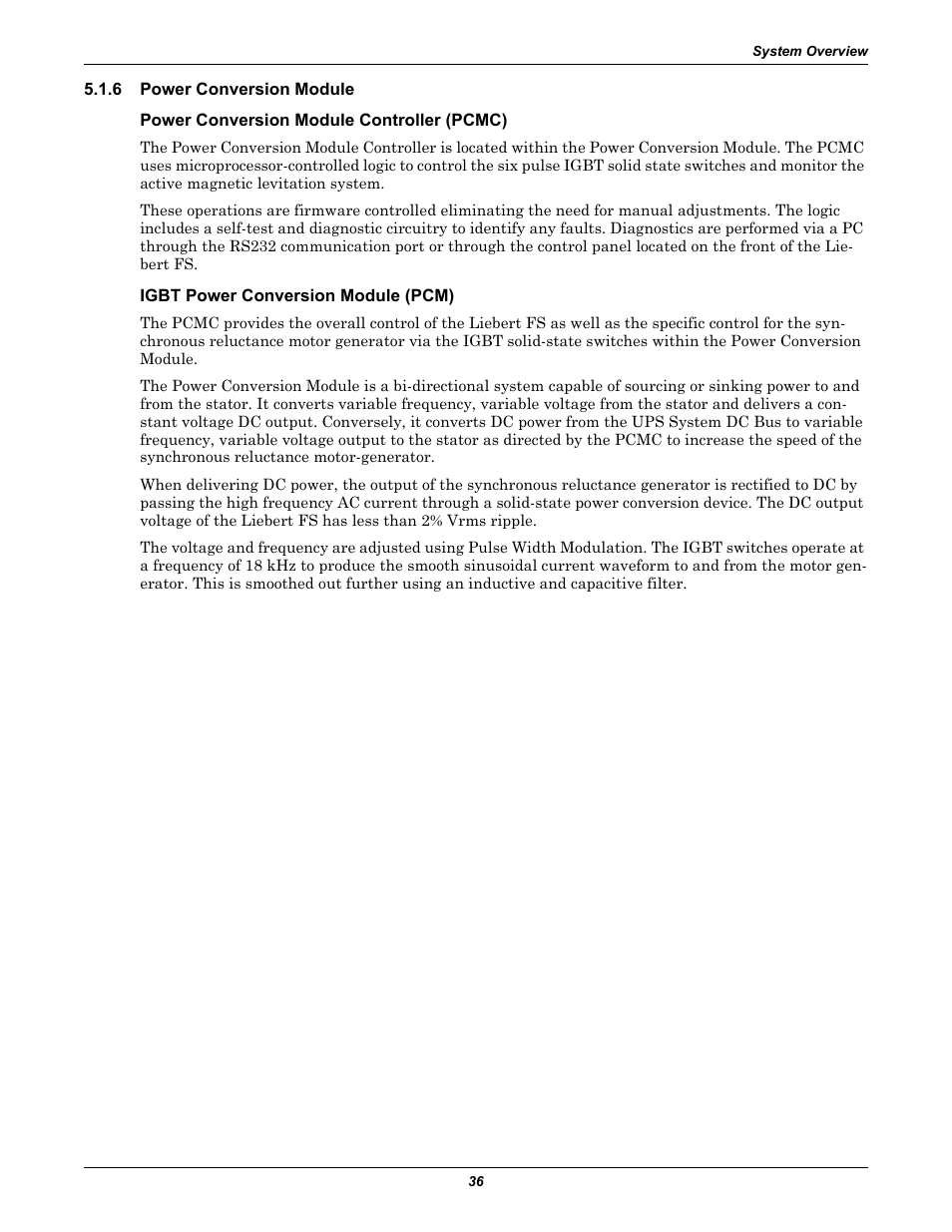 6 power conversion module, Power conversion module controller (pcmc), Igbt power conversion module (pcm) | Power conversion module | Emerson Series 600T User Manual | Page 48 / 168