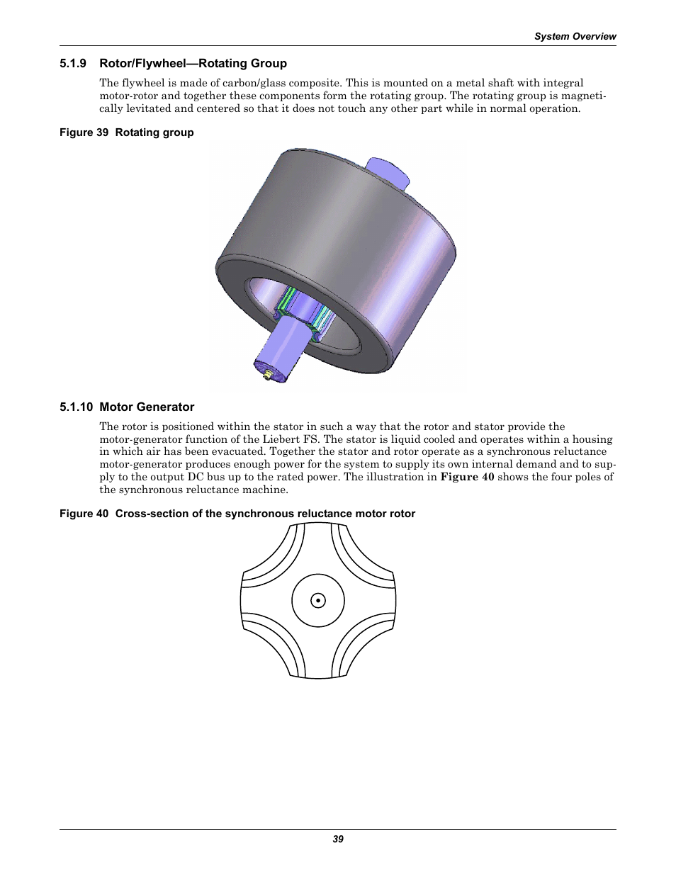 9 rotor/flywheel-rotating group, Figure 39 rotating group, 10 motor generator | Rotor/flywheel—rotating group | Emerson Series 600T User Manual | Page 51 / 168