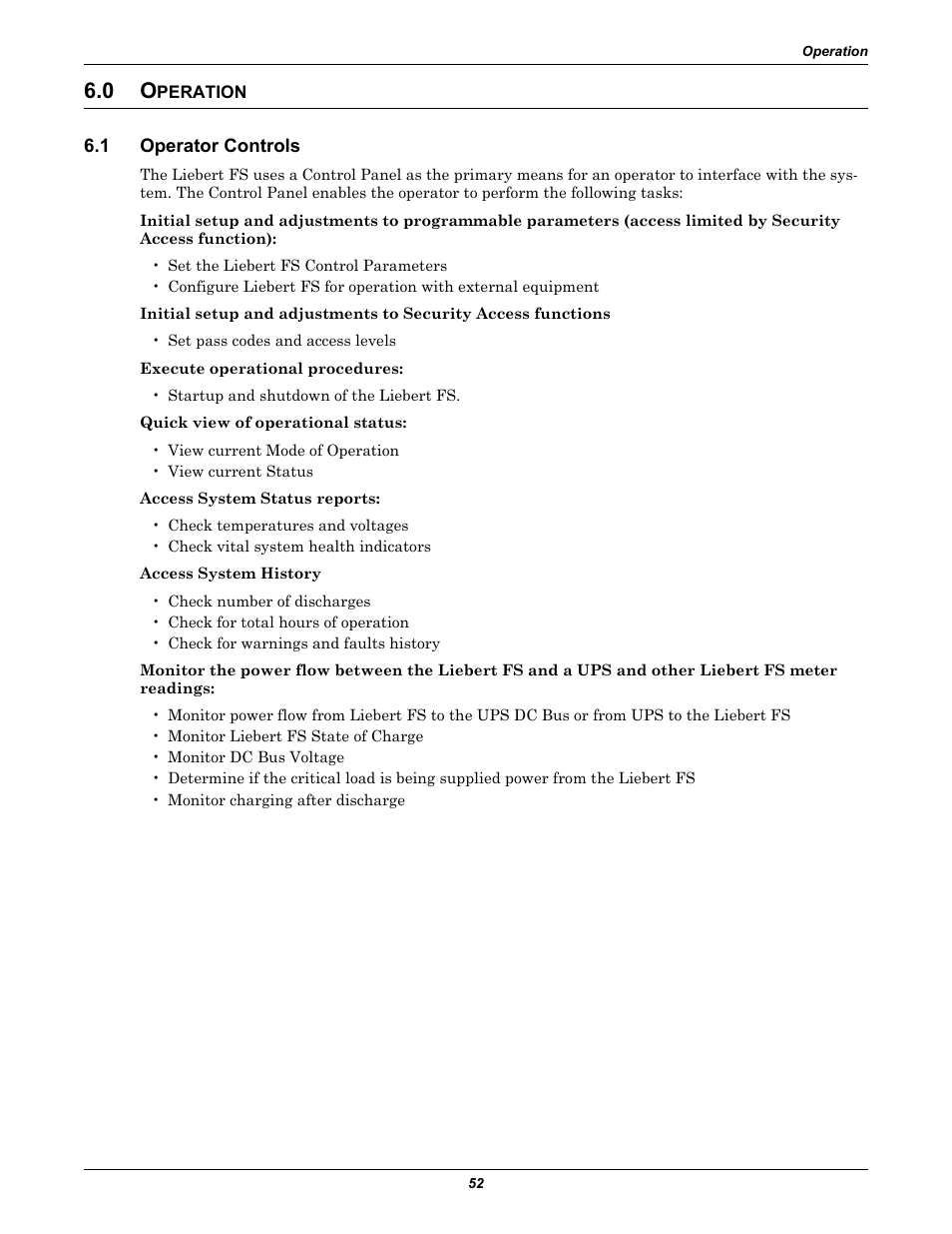0 operation, 1 operator controls, Peration | Operator controls | Emerson Series 600T User Manual | Page 64 / 168