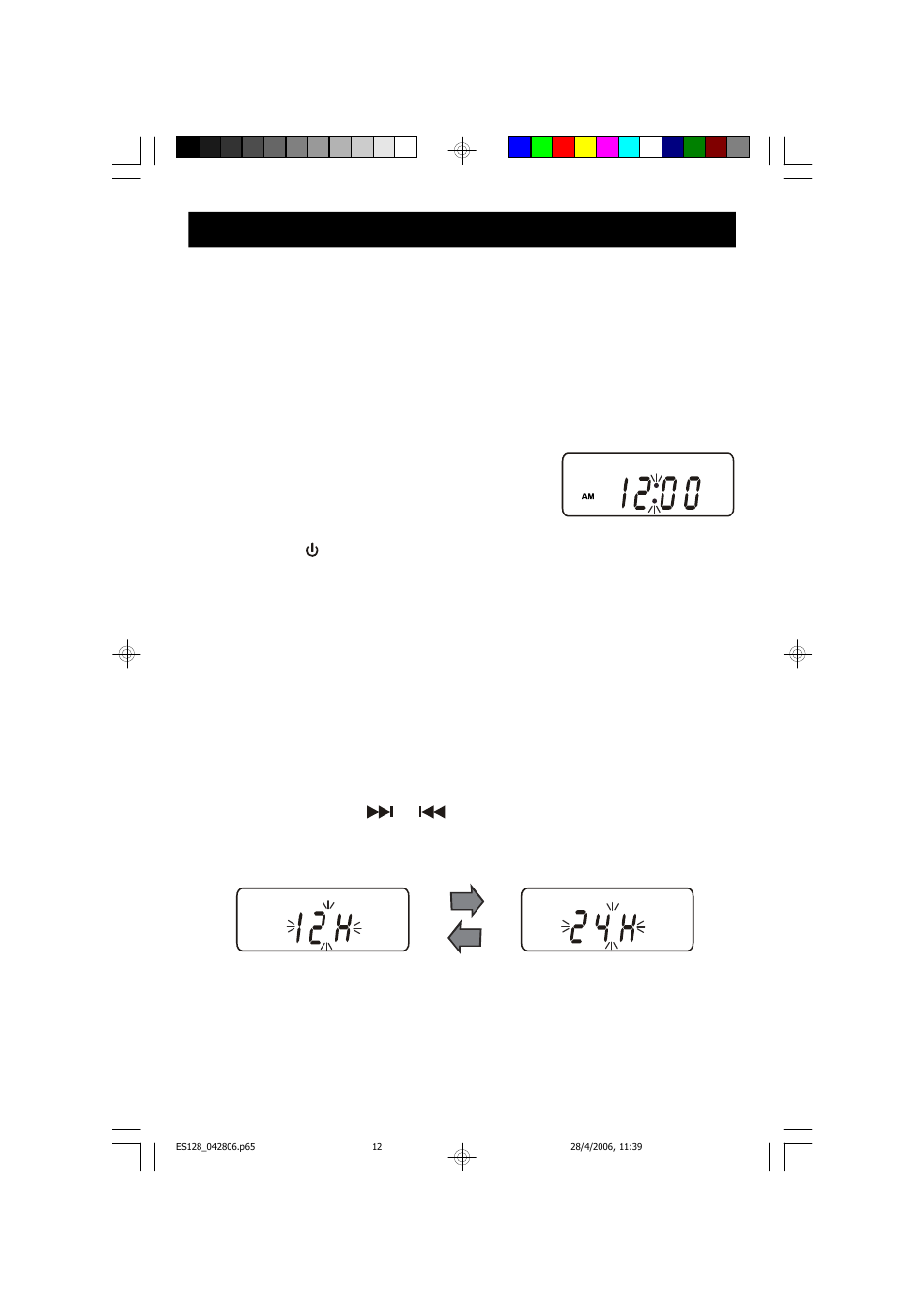 Operating instructions, Setting the clock | Emerson Radio ES128 User Manual | Page 13 / 30