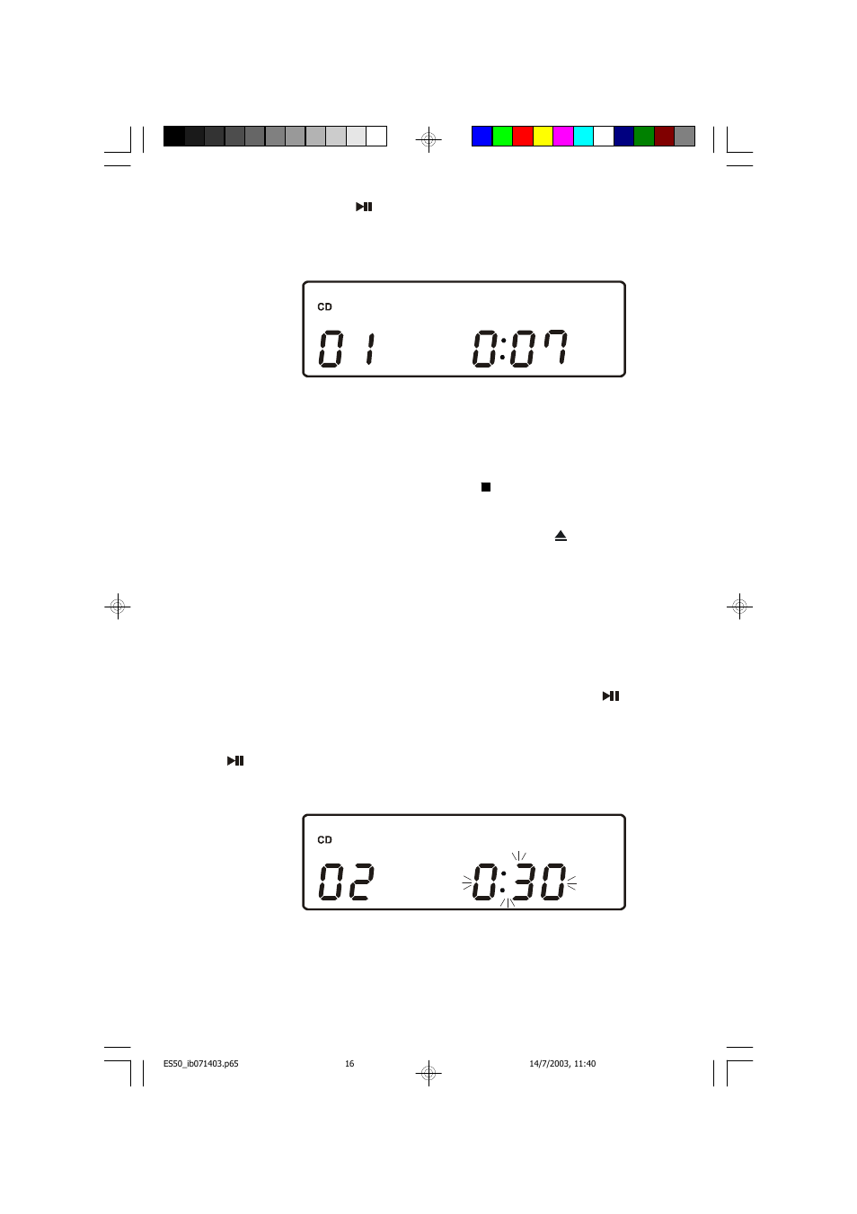 Pause control | Emerson ES50 User Manual | Page 17 / 25